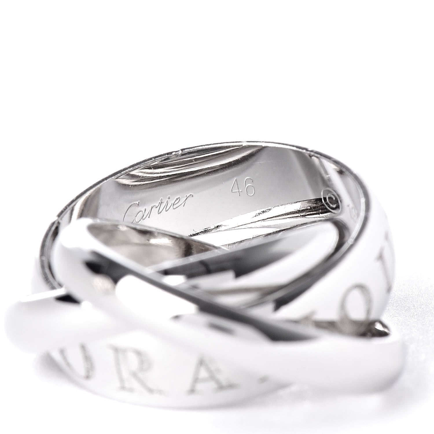Cartier 18K White Gold 98 Xmas Limited Trinity Ring 46 3.75 4 of 4