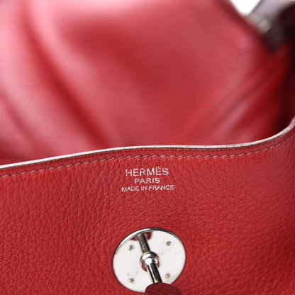 Hermes Taurillon Clemence Lindy 30 Rouge Garance 12 of 14