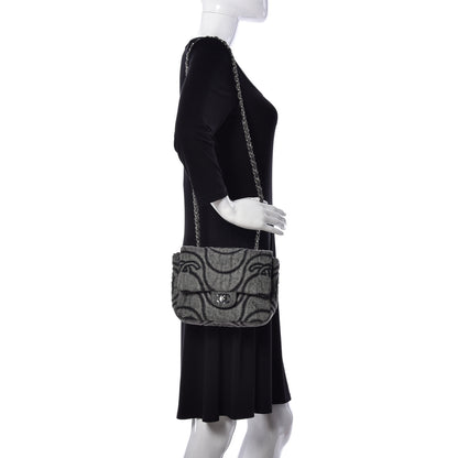 Chanel Denim Embossed CC Logo Print Mini Single Flap Black 2 of 10