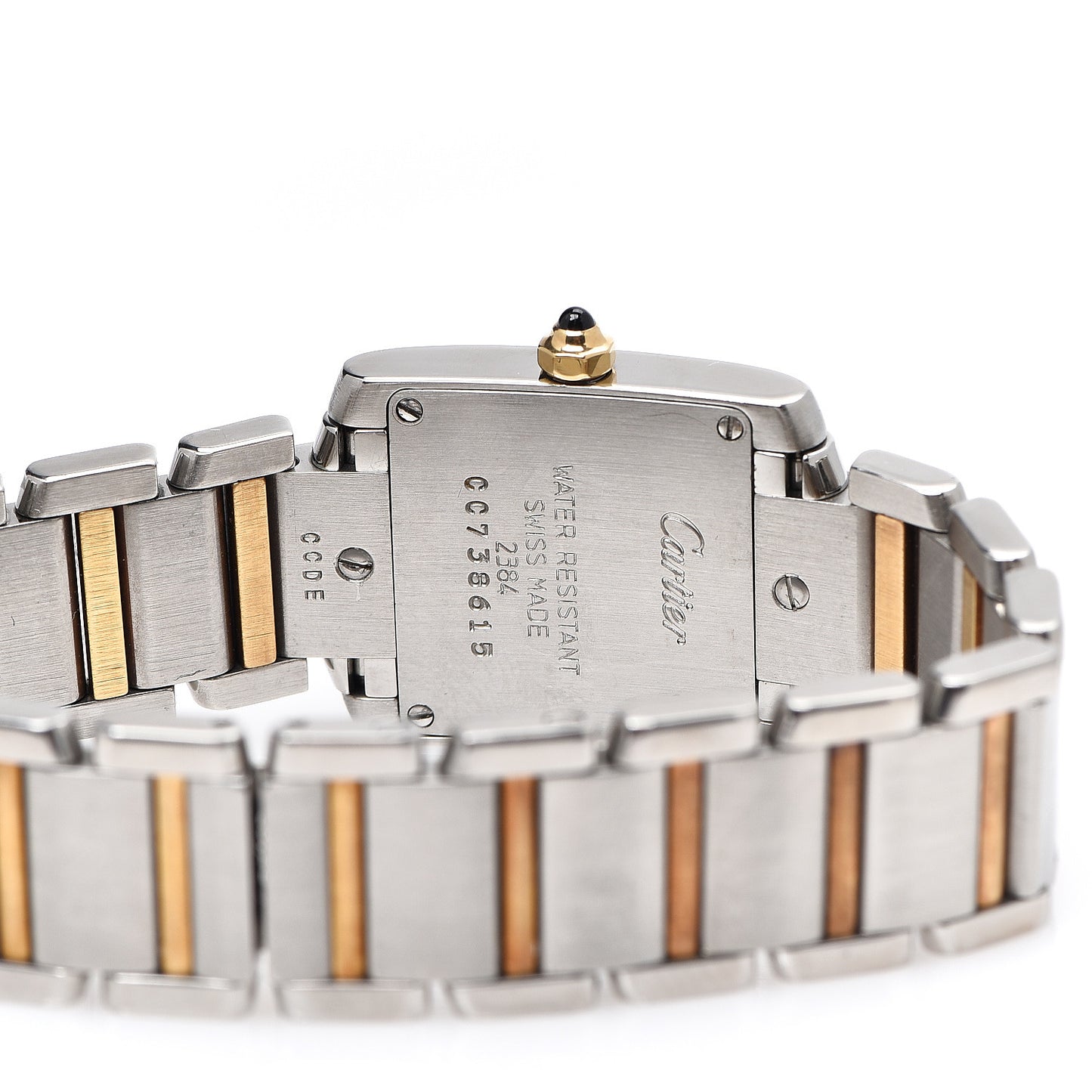 Stainless Steel 18K Yellow Gold 20mm Tank Francaise Quartz Watch