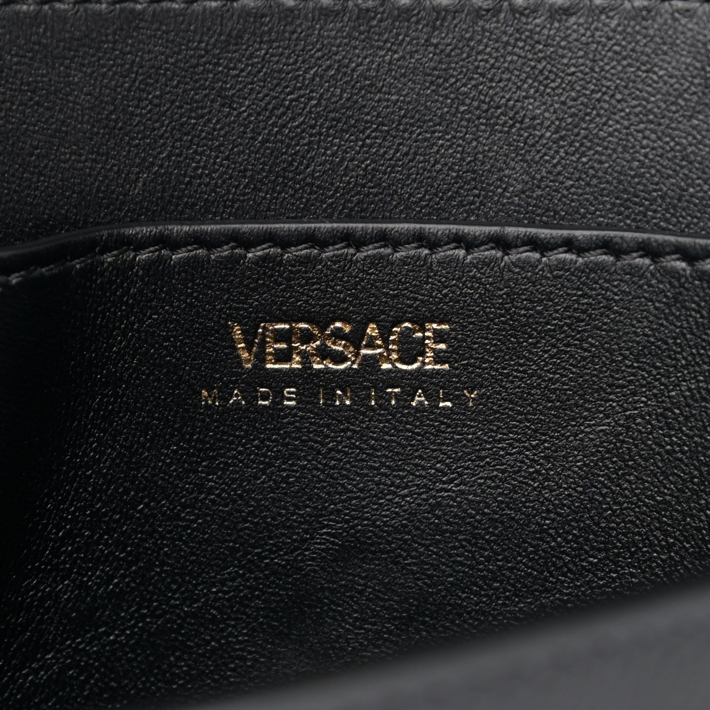 Grained Calfskin La Medusa Chain Crossbody Bag Black