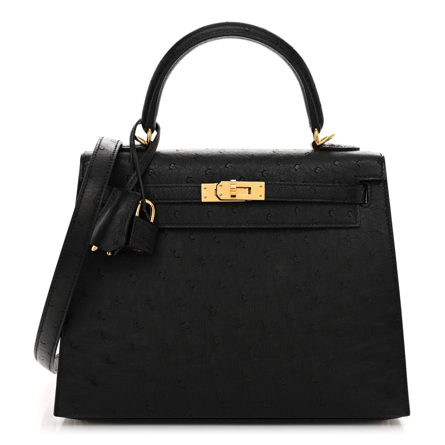 Ostrich Kelly Sellier 25 Black