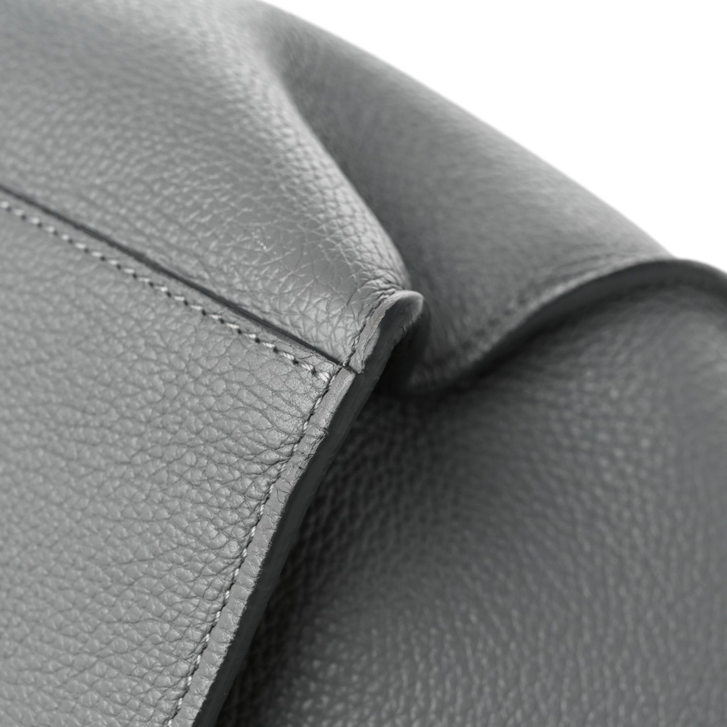 Supple Calfskin Long Strap Small Big Bag Zinc