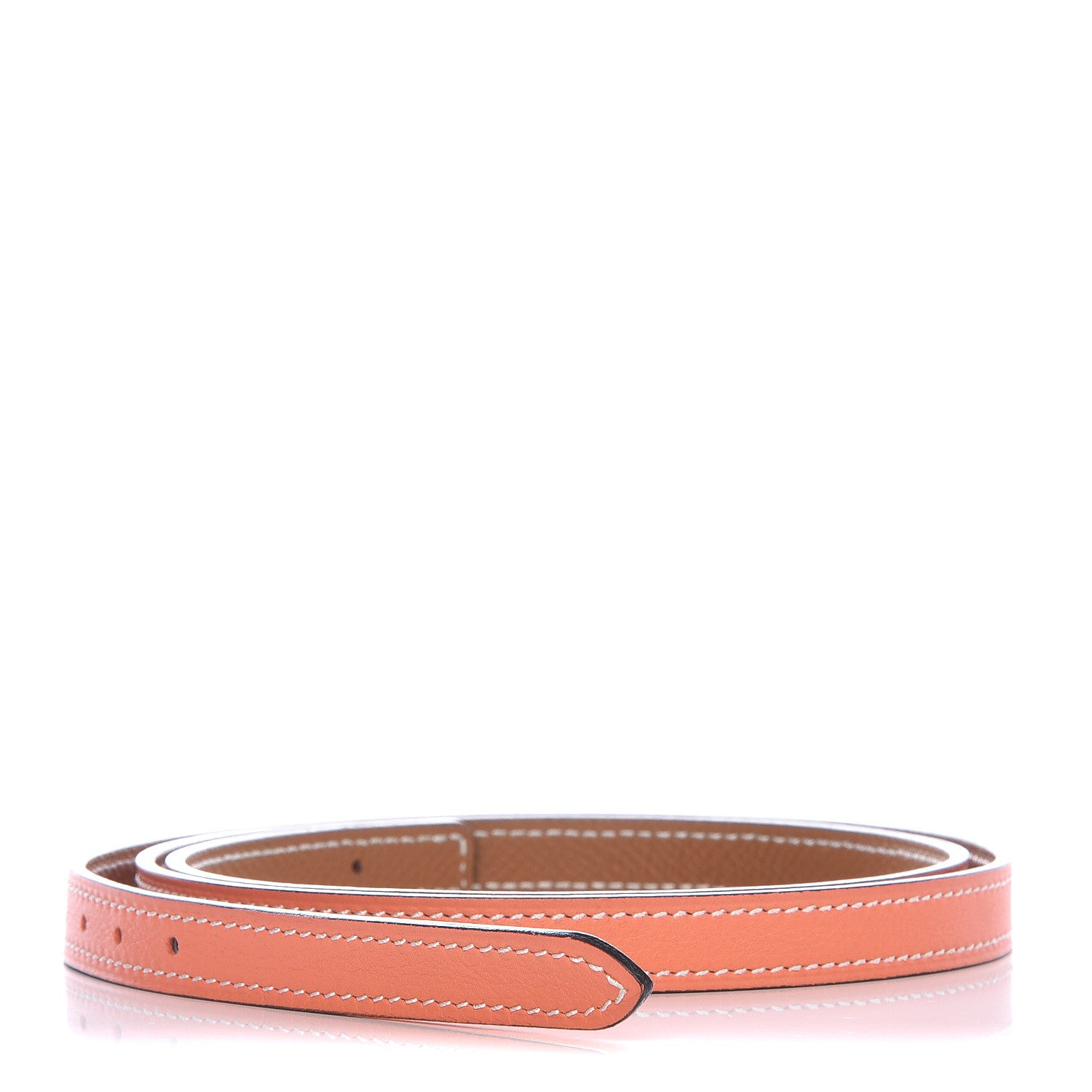 Hermes Epsom Swift 13mm Reversible Belt Strap 95 Gold Crevette 1 of 6