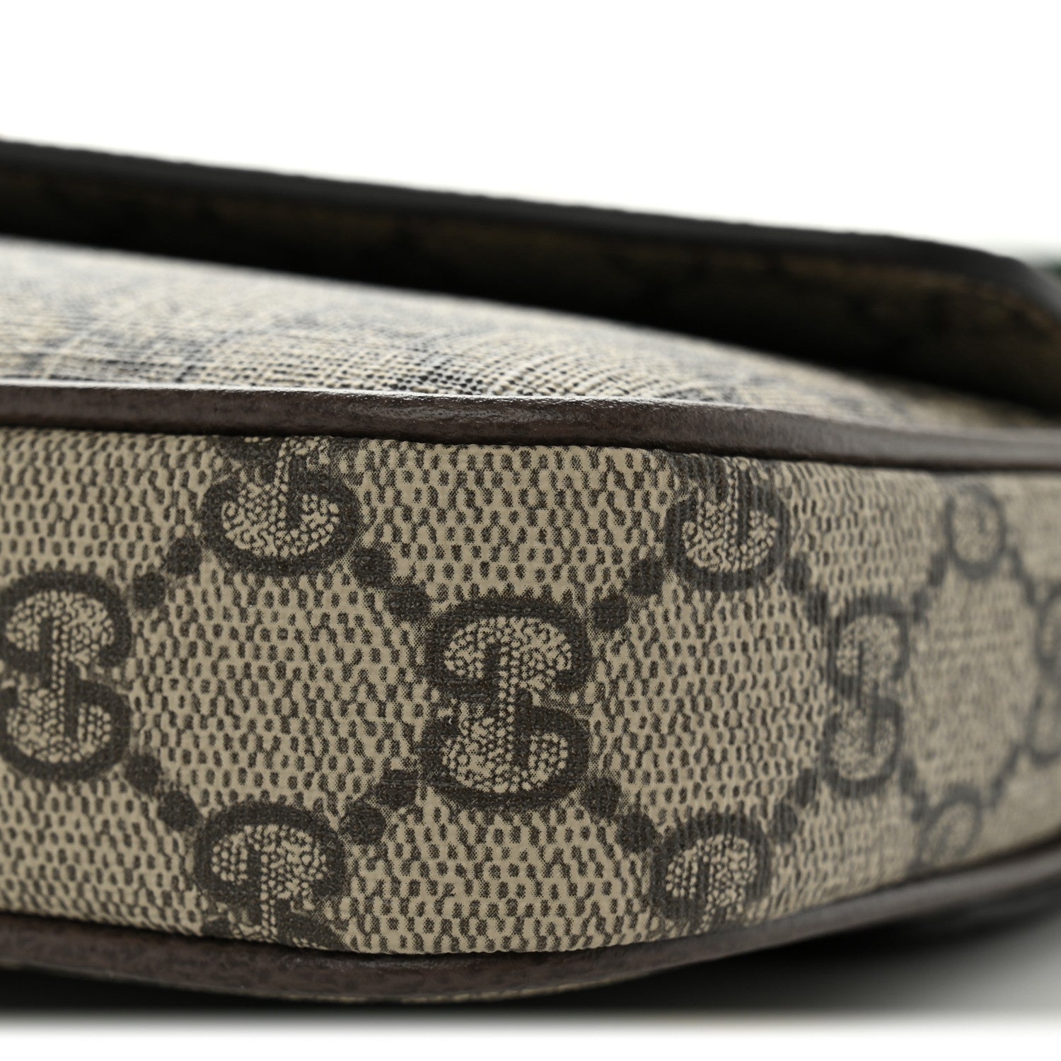Gucci GG Supreme Monogram Textured Dollar Calfskin Web Mini Ophidia Envelope Shoulder Bag Beige Ebony 10 of 11