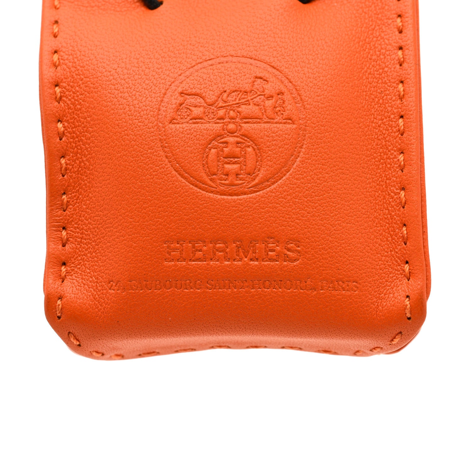 Hermes Milo Lambskin Swift Shopping Bag Charm Feu Gold 3 of 3