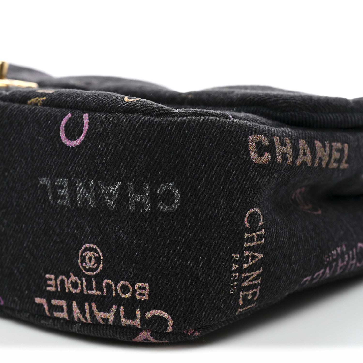 Chanel Denim Quilted Denim Mood Large Flap Black Multicolor 10 of 11