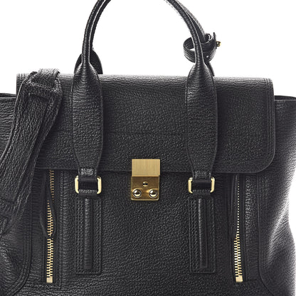 3.1 Phillip Lim 3.1 Textured Calfskin Medium Pashli Satchel Black 7 of 9
