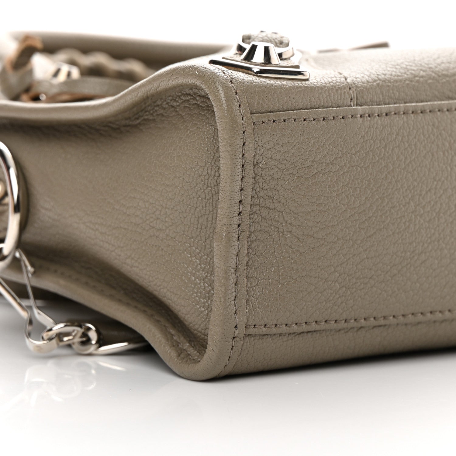 Balenciaga Chevre Silver Metallic Edge Hardware Mini City Gris Taupe 9 of 15