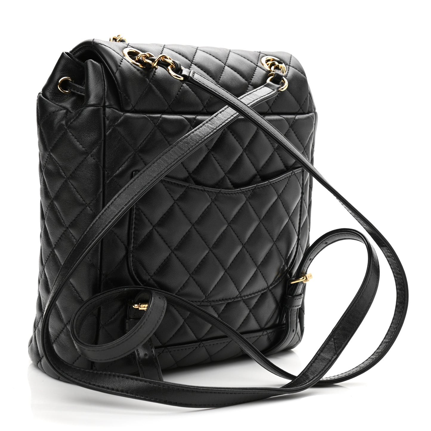 Lambskin Quilted Small Urban Spirit Backpack Black