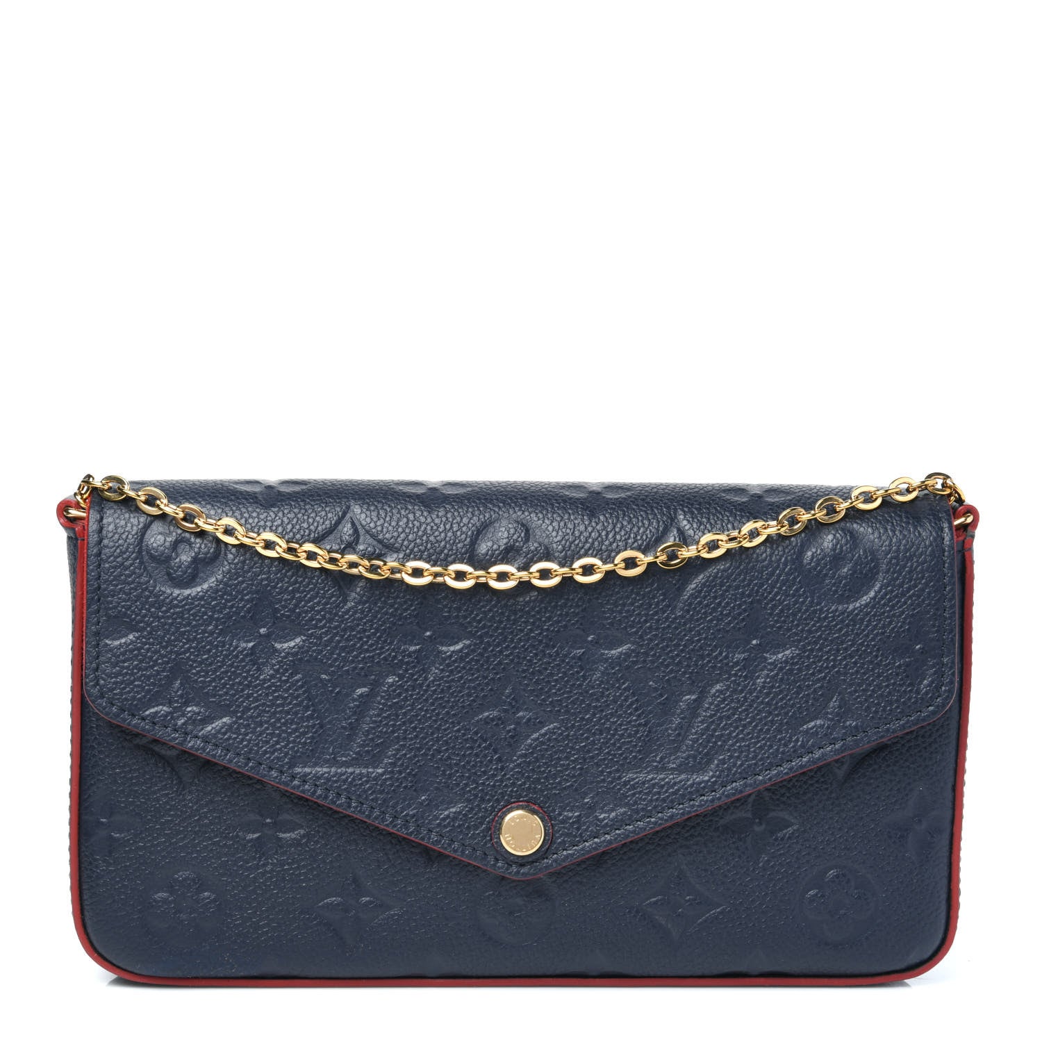 Louis Vuitton Empreinte Pochette Felicie Chain Wallet Marine Rouge 1 of 14