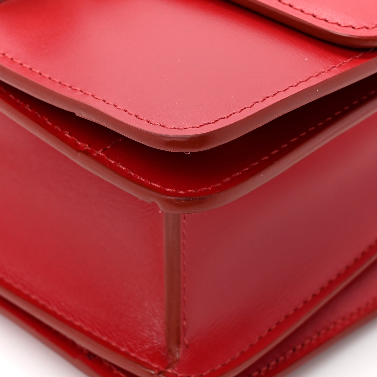 Smooth Calfskin Small Classic Box Flap Bag Red