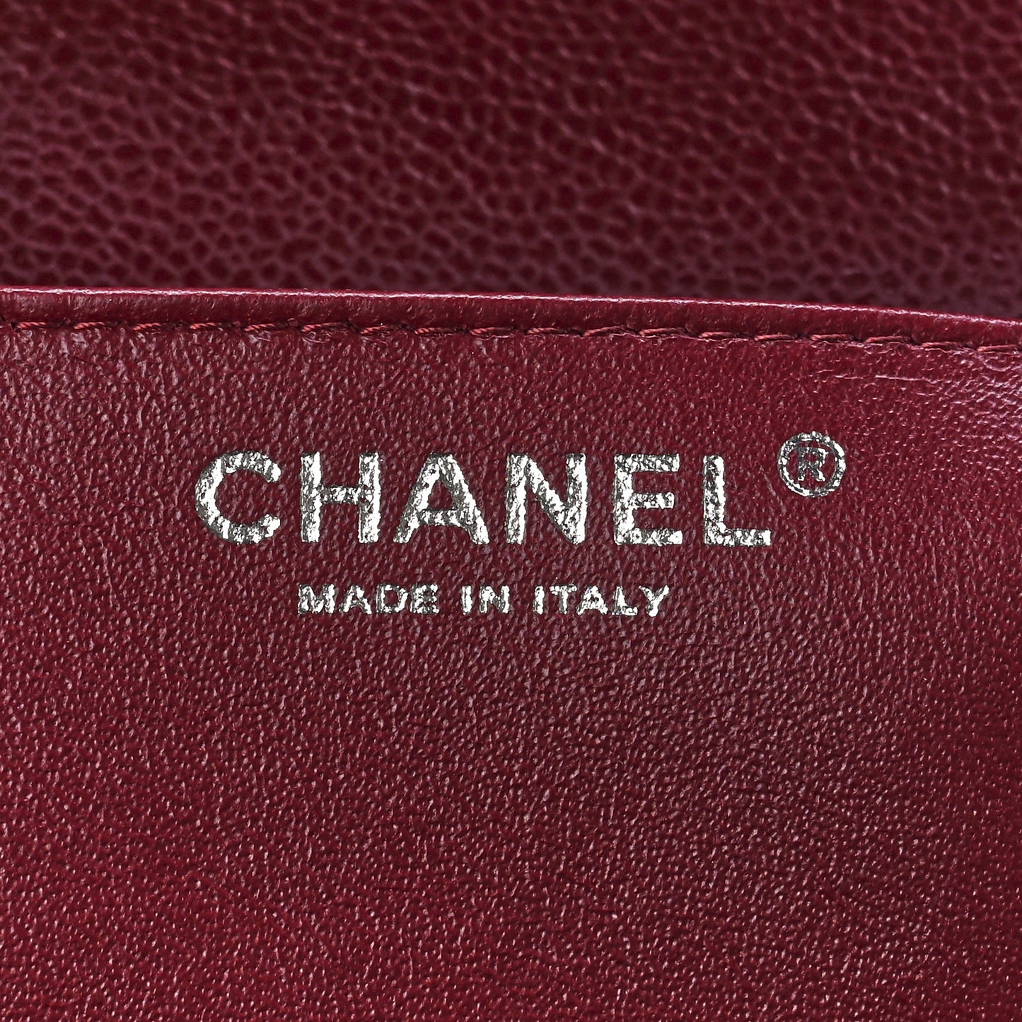 Caviar Quilted Jumbo Single Flap Dark Red