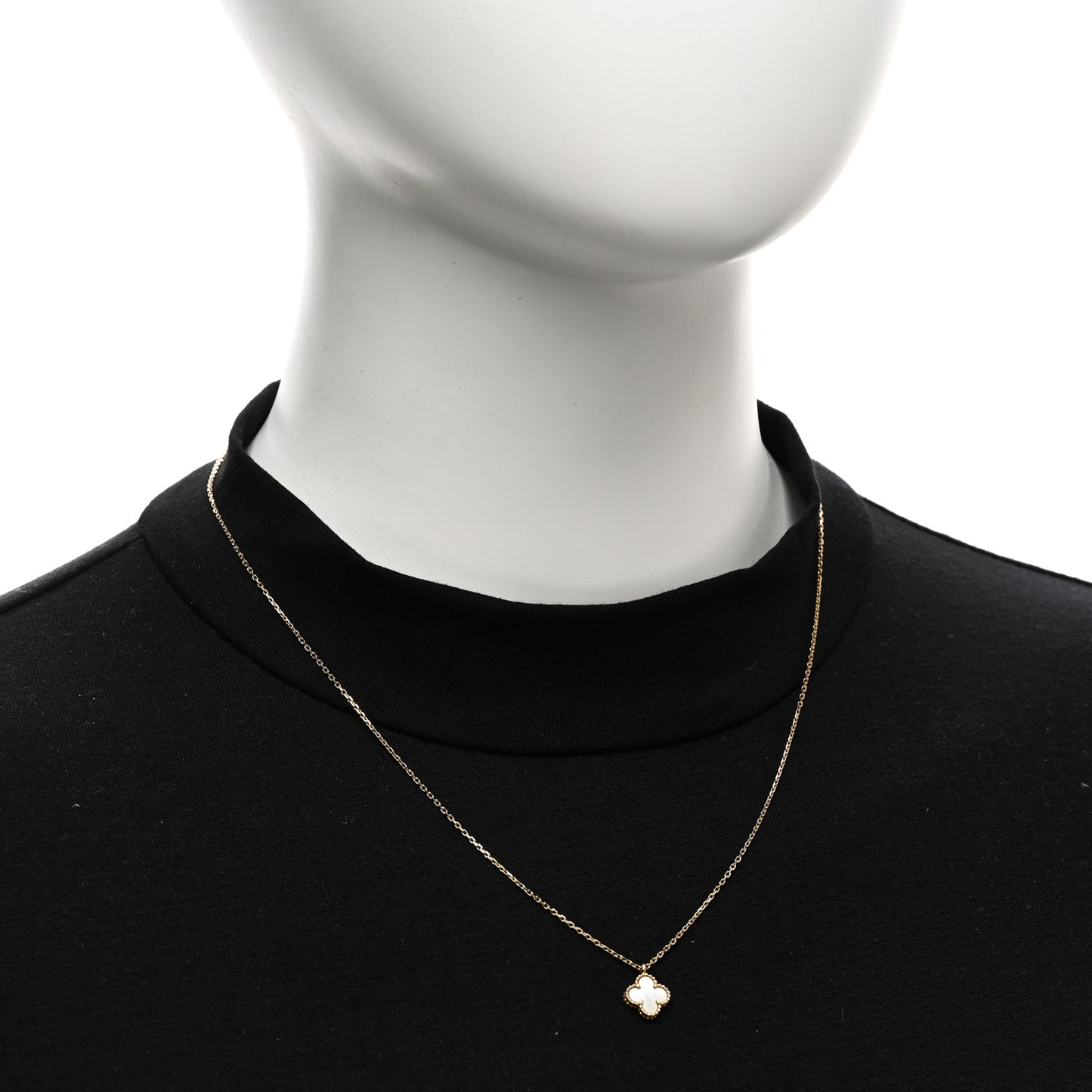 18K Yellow Gold Mother of Pearl Sweet Alhambra Pendant Necklace