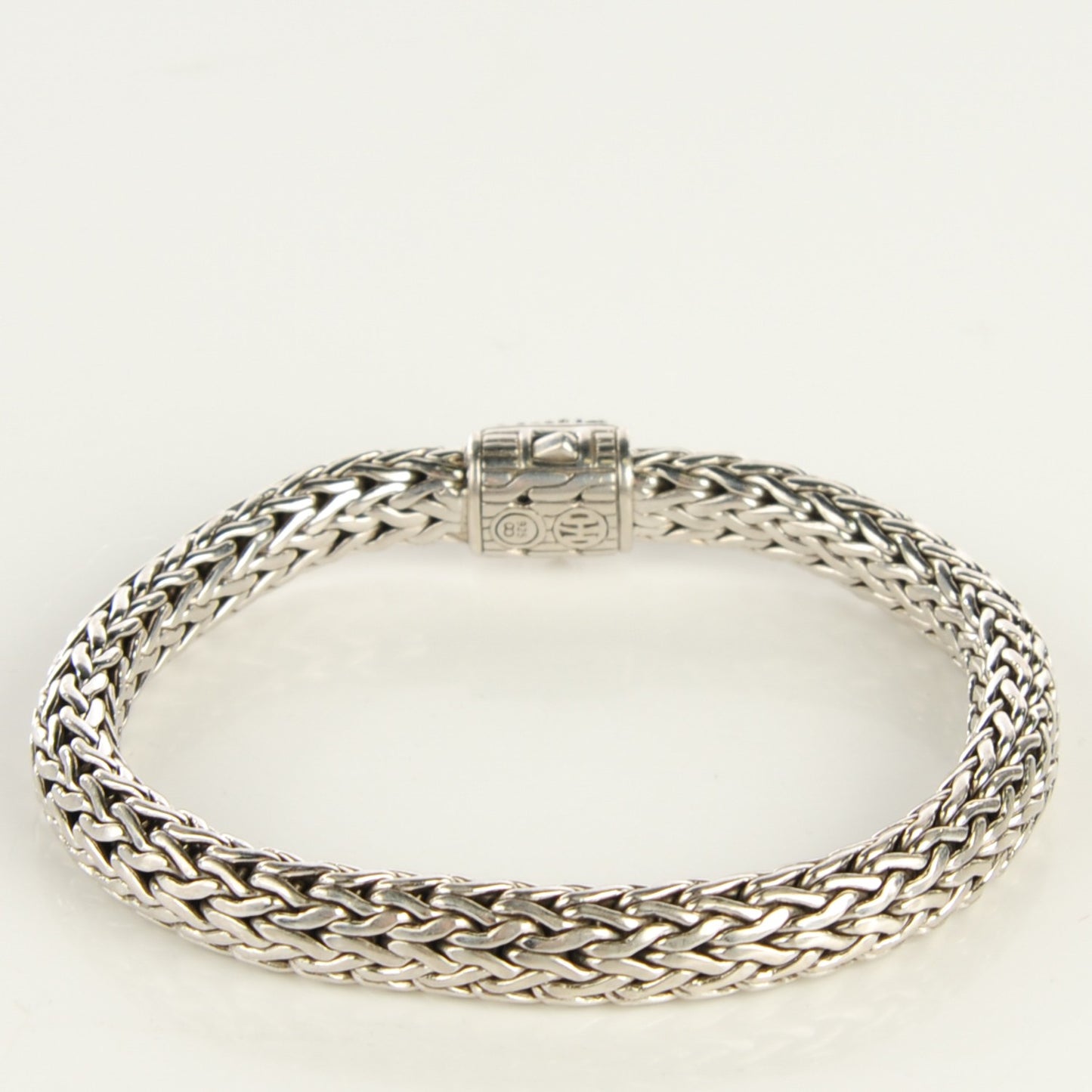Sterling Silver Black Sapphire Extra Small Classic Chain Clasp Bracelet M