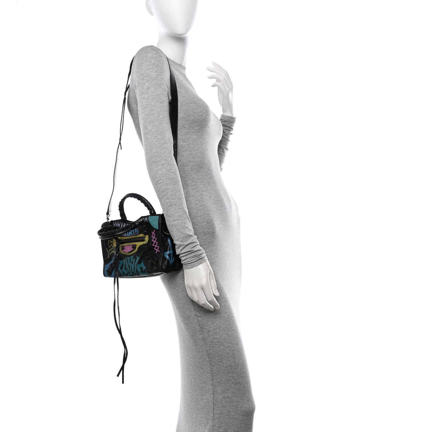 Agneau Arena Graffiti All Over Classic Hardware Mini City Black Multicolor