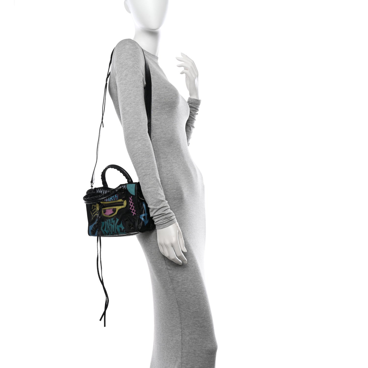 Balenciaga Agneau Arena Graffiti All Over Classic Hardware Mini City Black Multicolor 2 of 10