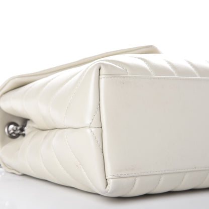 Saint Laurent Calfskin Y Quilted Monogram Small Loulou Chain Satchel Ivory 9 of 11
