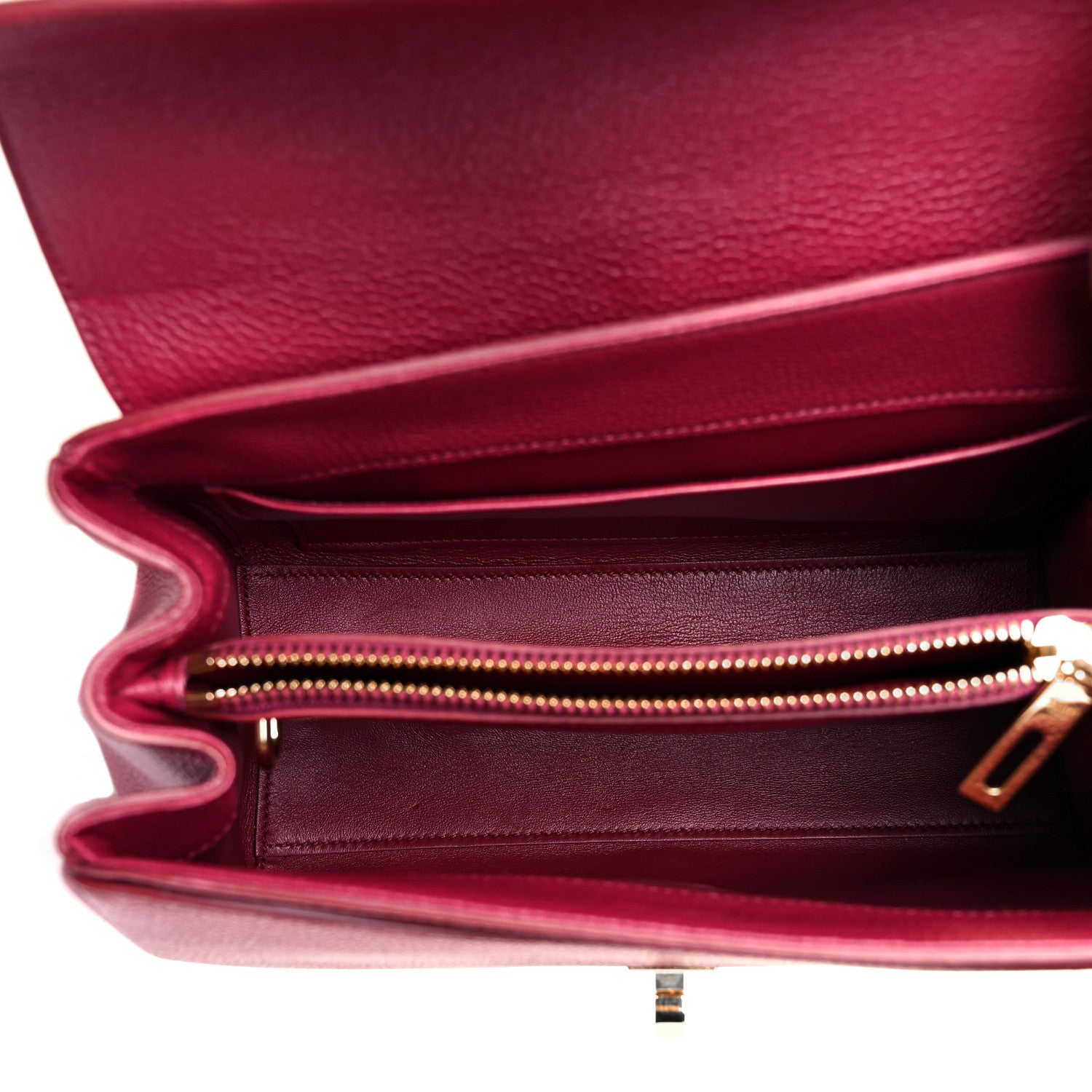 Celine Grained Calfskin Small 16 Top Handle Bag Rasberry 5 of 16