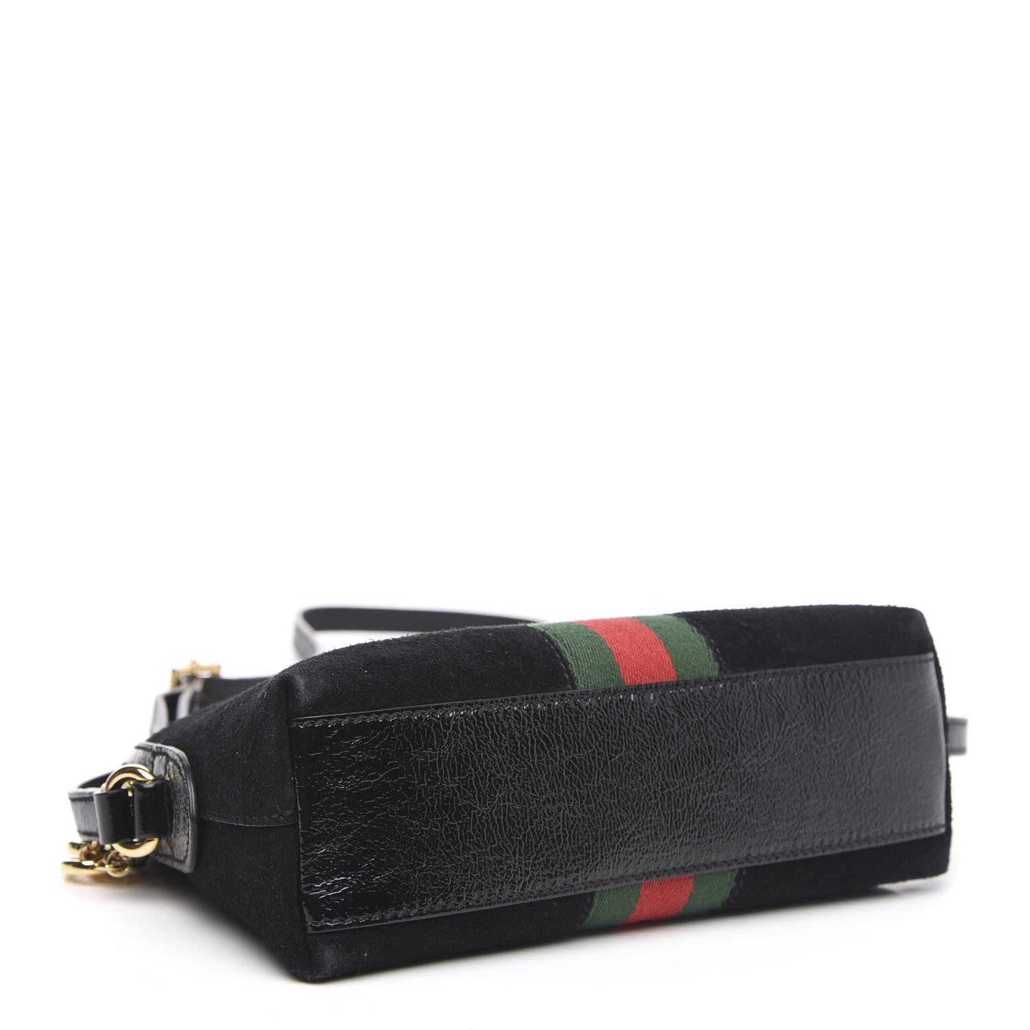 Gucci Suede Patent Web GG Small Ophidia Dome Shoulder Bag Black 4 of 10