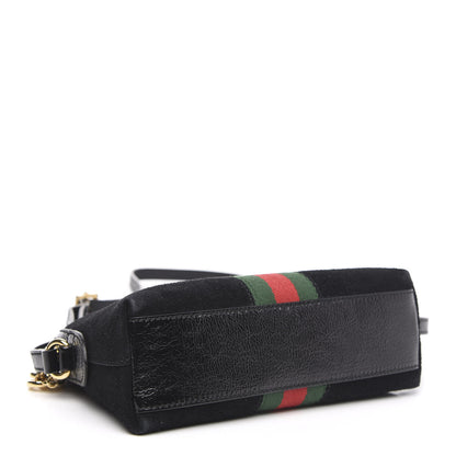 Gucci Suede Patent Web GG Small Ophidia Dome Shoulder Bag Black 4 of 10