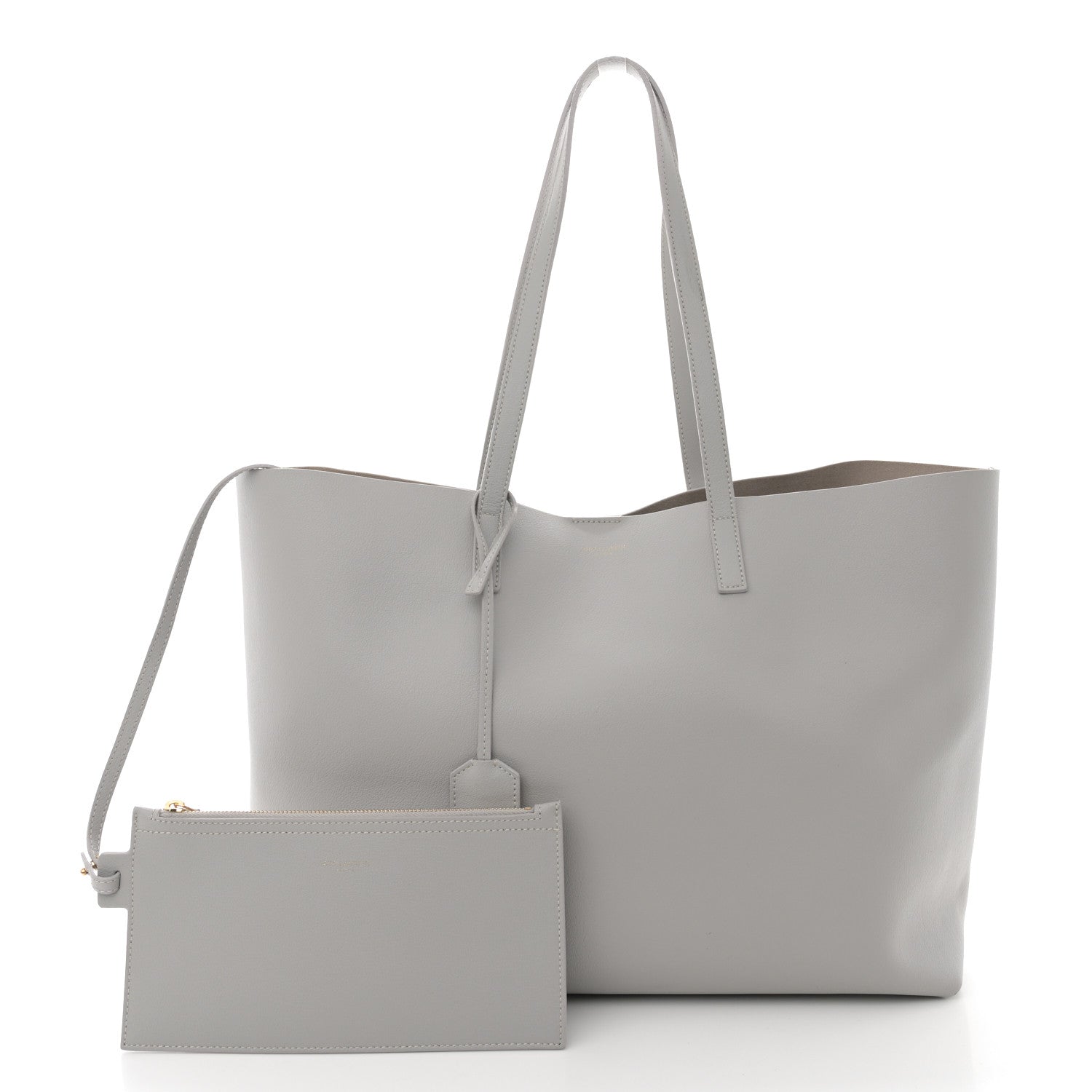 Saint Laurent Calfskin Large Shopping Tote Granite 3 of 16