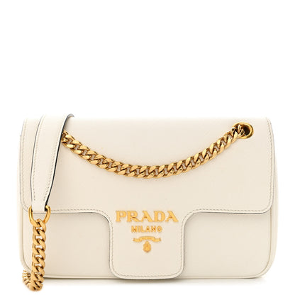 Prada Saffiano Flap Shoulder Bag Bianco 1 of 13