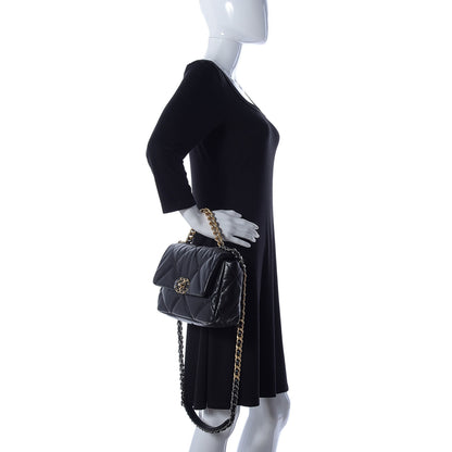 Chanel Goatskin Quilted Medium Chanel 19 Flap Black 3 of 11