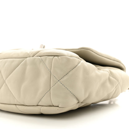 Chanel Lambskin Quilted Medium Chanel 19 Flap Light Grey 10 of 10
