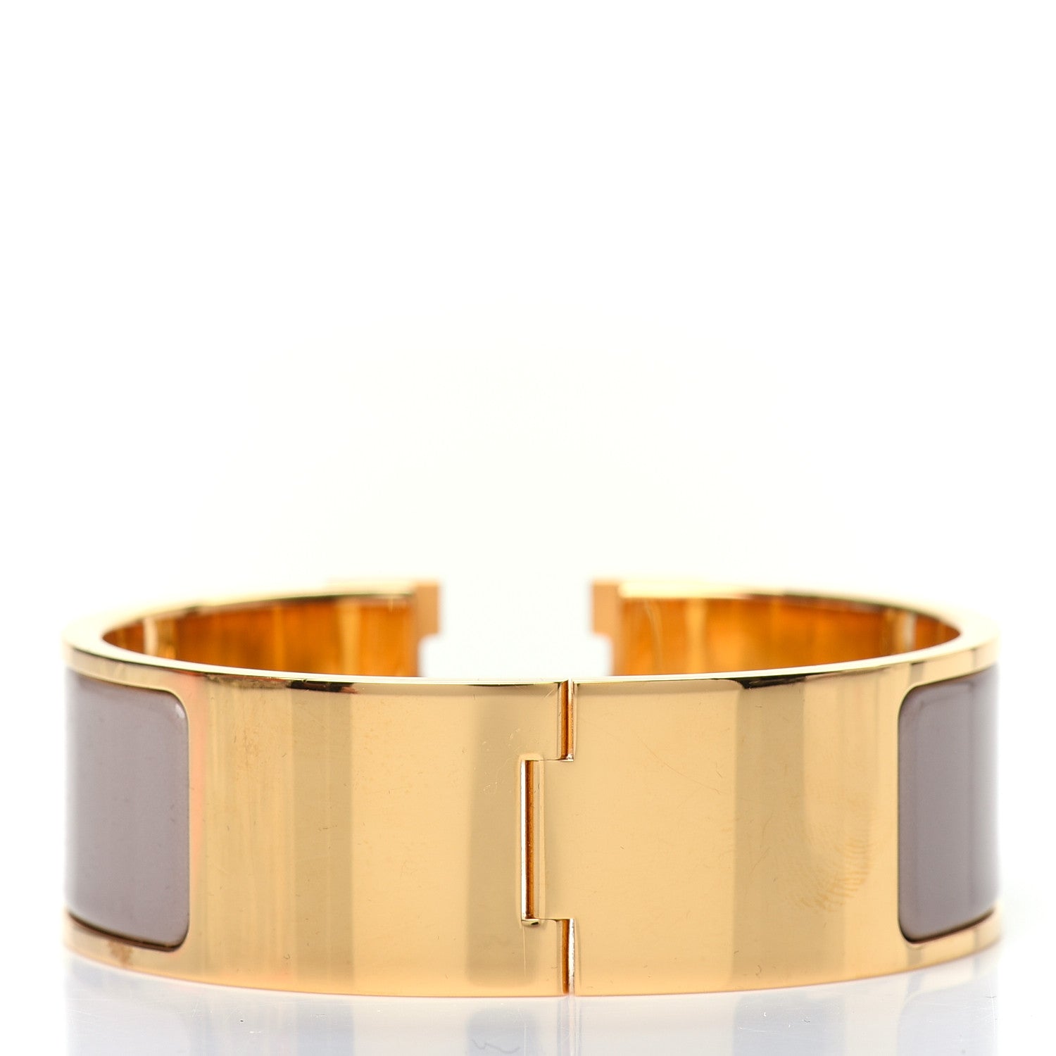 Hermes Enamel Wide Clic Clac H Bracelet PM Marron Glace 3 of 5