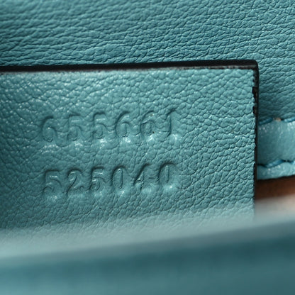 Gucci Wonka Grain Calfskin Mini Diana Tote Bag Dusty Azure Orange Fluo 7 of 11