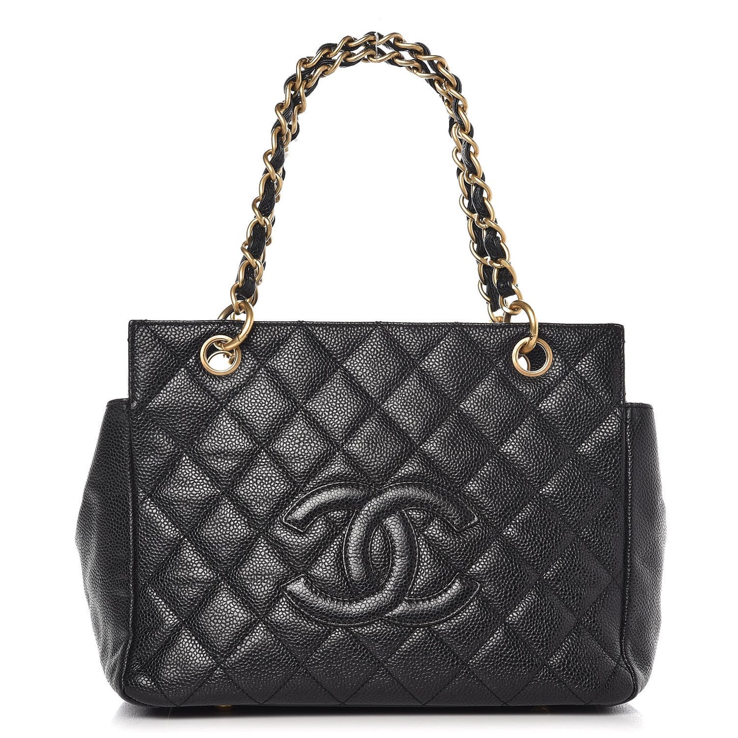 Caviar Quilted Petit Timeless Tote PTT Black