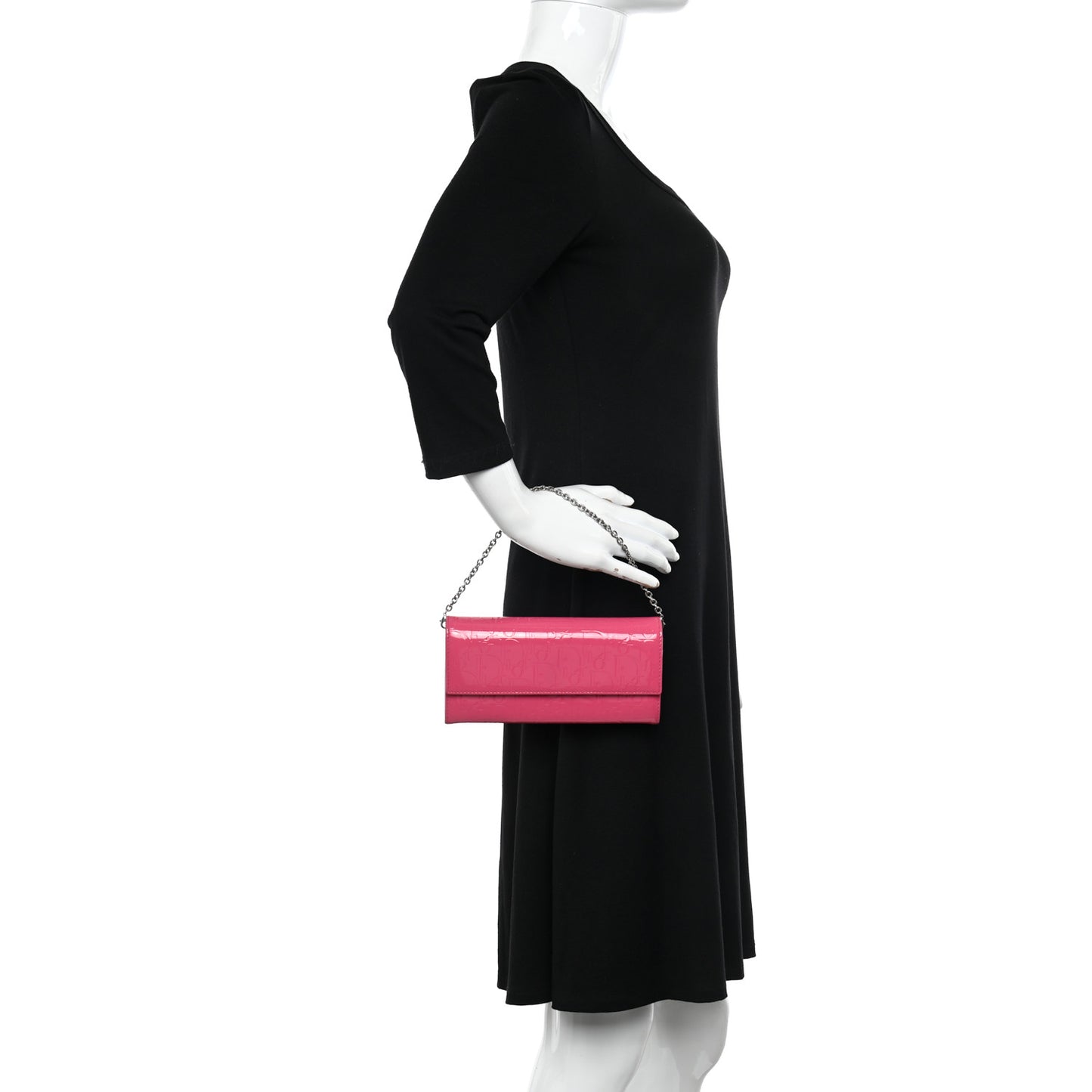 Patent Ultimate Rendez-vous Chain Wallet Fuchsia