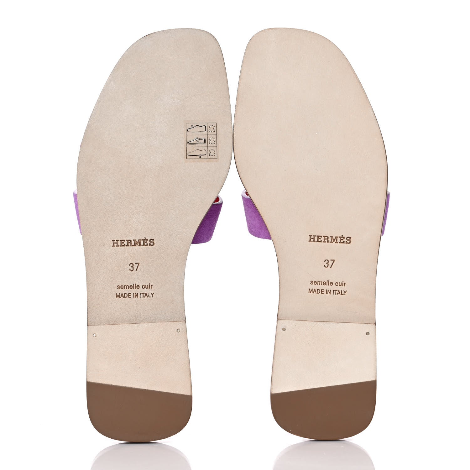 Hermes Suede Goatskin Oran Sandals 37 Violet Parme 5 of 9