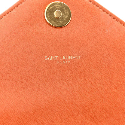 Saint Laurent Smooth Calfskin Matelasse Chevron Medium Monogram Satchel Mandarine 6 of 14