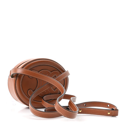 Celine Smooth Calfskin Cuir Small Triomphe Oval Crossbody Purse Tan 3 of 10