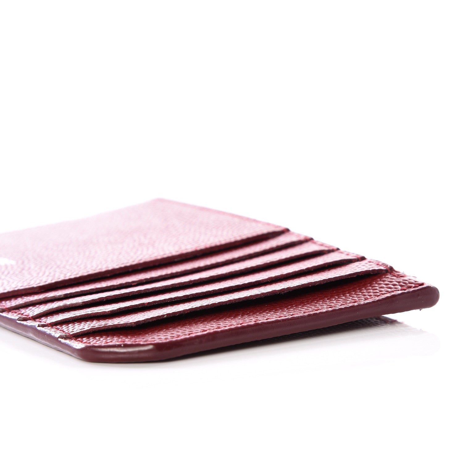Saint Laurent Grained Calfskin 5 Fragments Zip Pouch Card Holder Burgundy 6 of 8