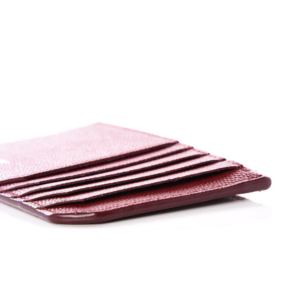 Saint Laurent Grained Calfskin 5 Fragments Zip Pouch Card Holder Burgundy 6 of 8