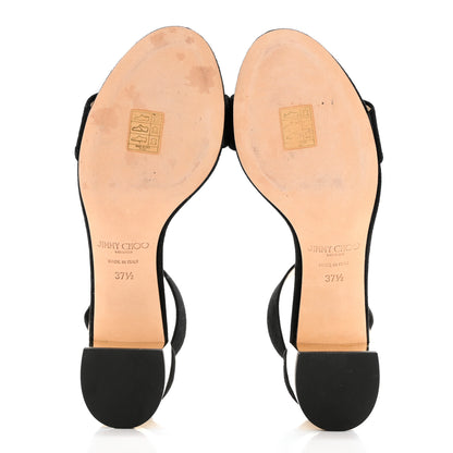 Jimmy Choo Suede Jaimie Ankle Strap Sandals 37.5 Black 5 of 7