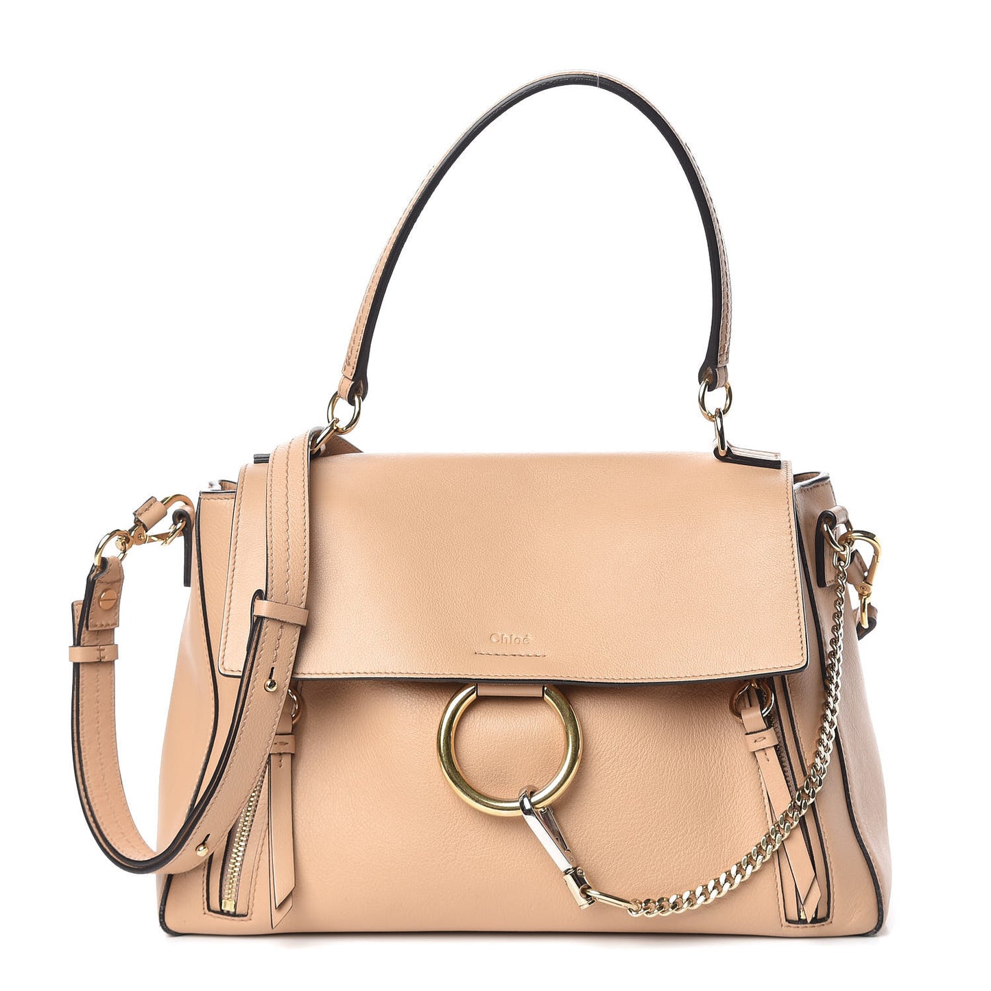 Calfskin Medium Faye Day Shoulder Bag Blush Nude
