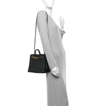 Bottega Veneta Nappa Intrecciato Small Andiamo With Chain Shoulder Bag Black 2 of 10