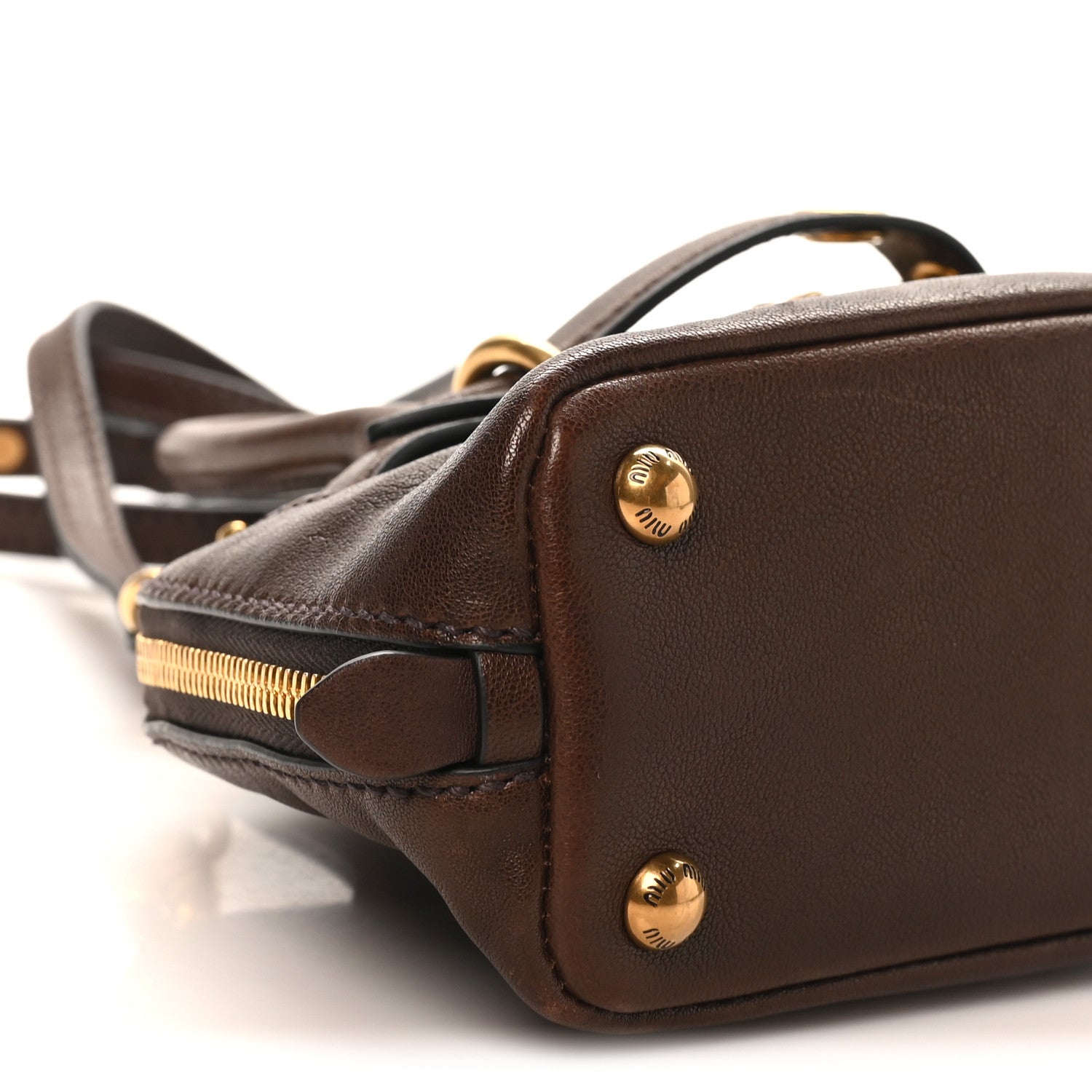Miu Miu Nappa Mini Aventure Bag Briarwood 8 of 10