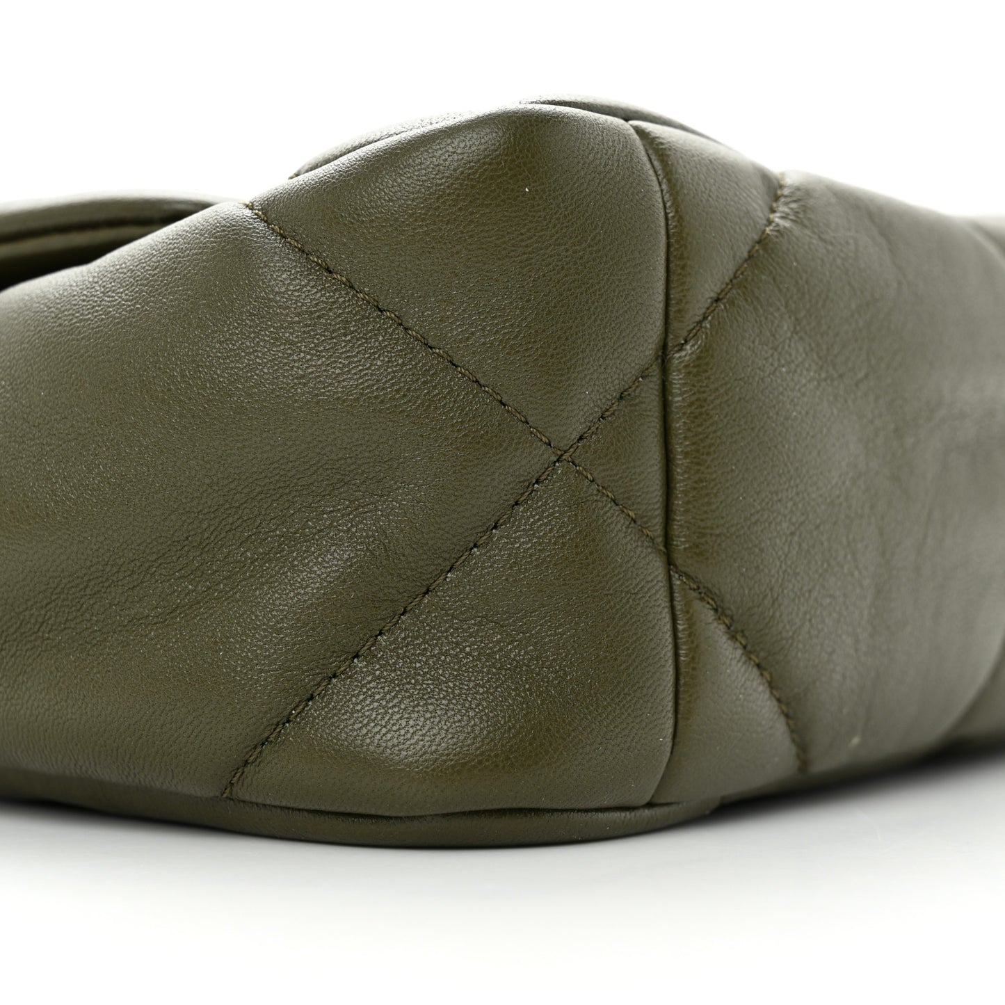 Lambskin Quilted Medium Chanel 19 Flap Khaki