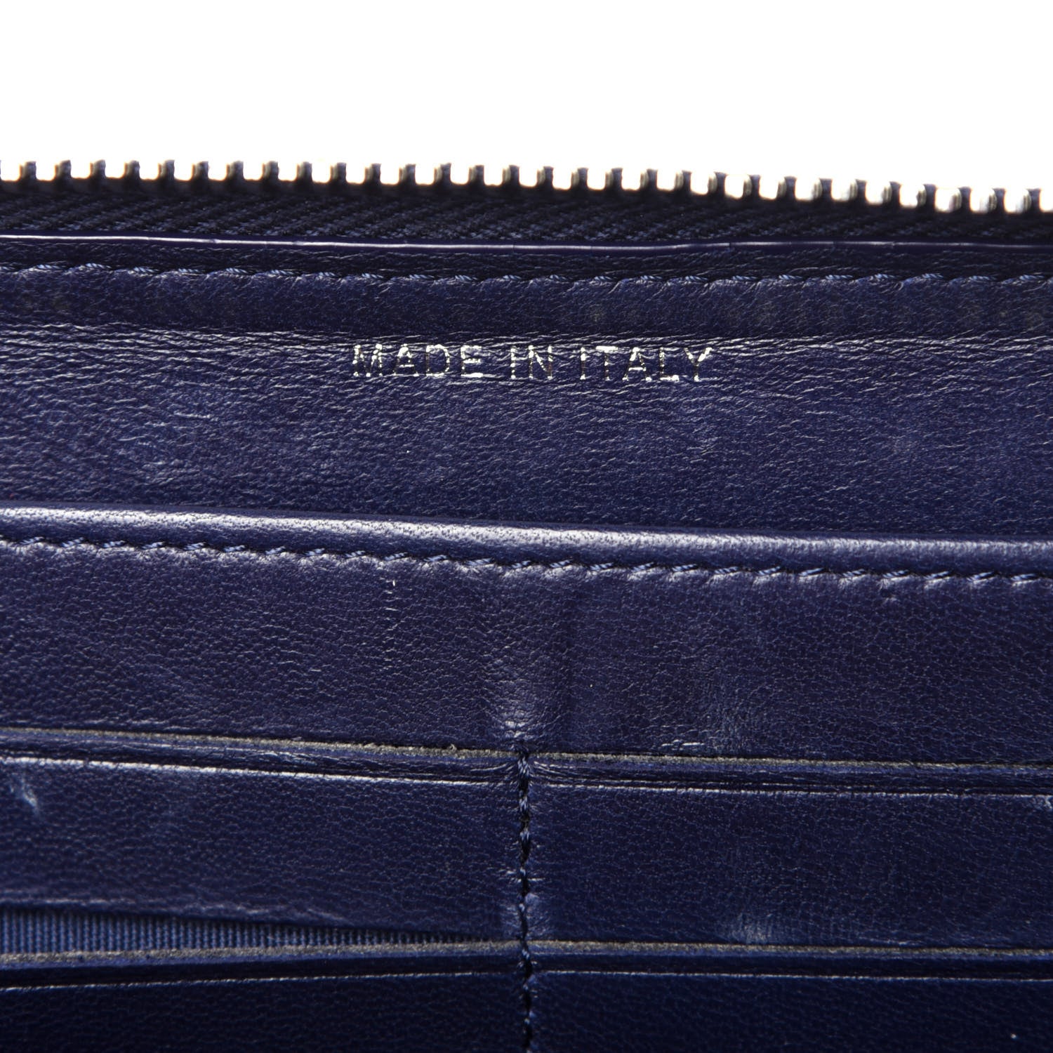 Chanel Woven Lambskin Quilted Large Zip Around Wallet Navy 7 of 14