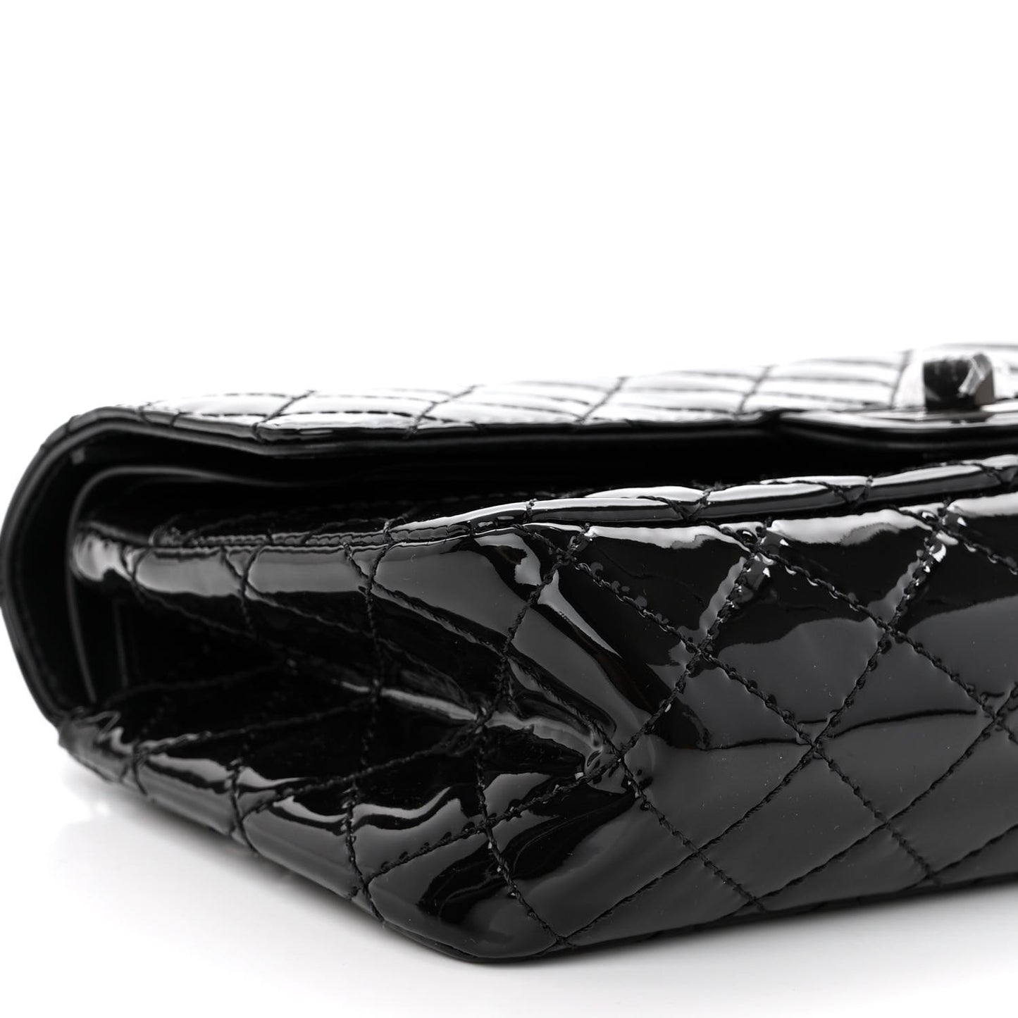 Patent Calfskin Quilted 2.55 Reissue 225 Flap So Black