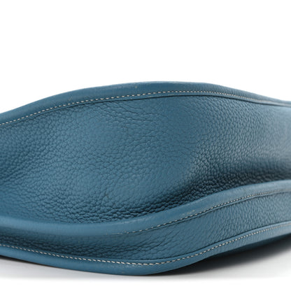 Hermes Taurillon Clemence Evelyne III GM Blue Jean 9 of 10