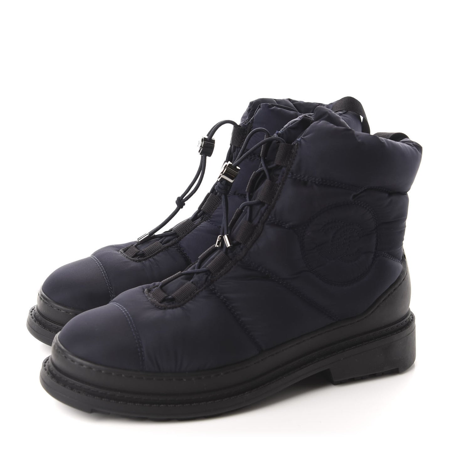 Nylon CC Short Boots 37.5 Navy Black