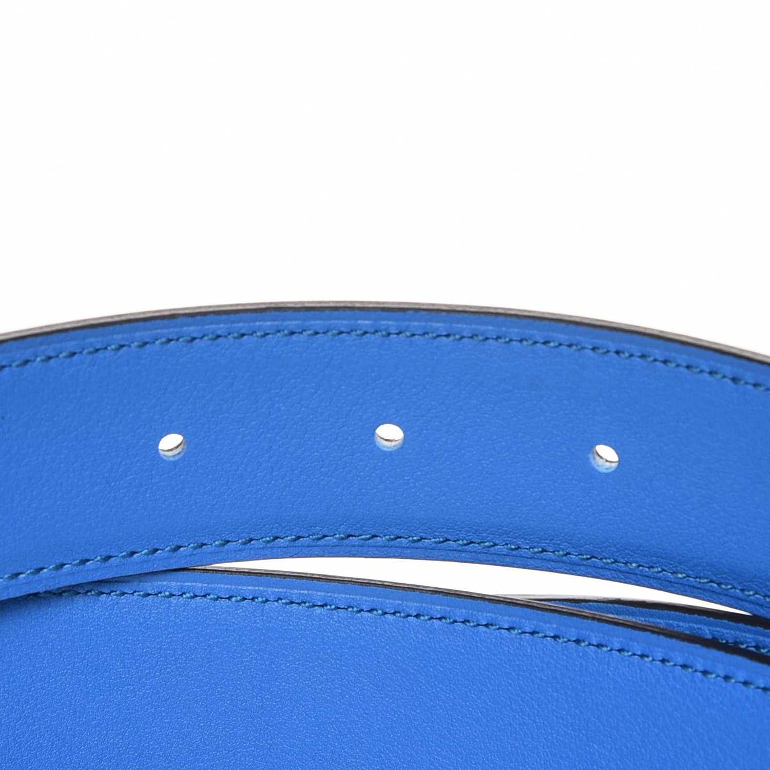 Hermes Polo Bullskin Swift 32mm H Belt 105 Macassar Bleu Hydra 5 of 7