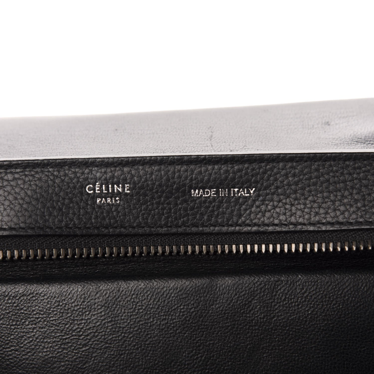 Celine Drummed Calfskin Suede Small Trapeze Black 7 of 13