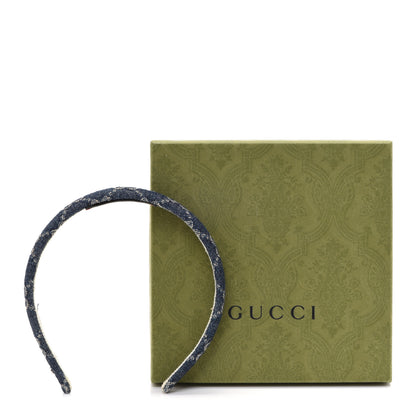 Gucci Denim Monogram Headband 7 of 7